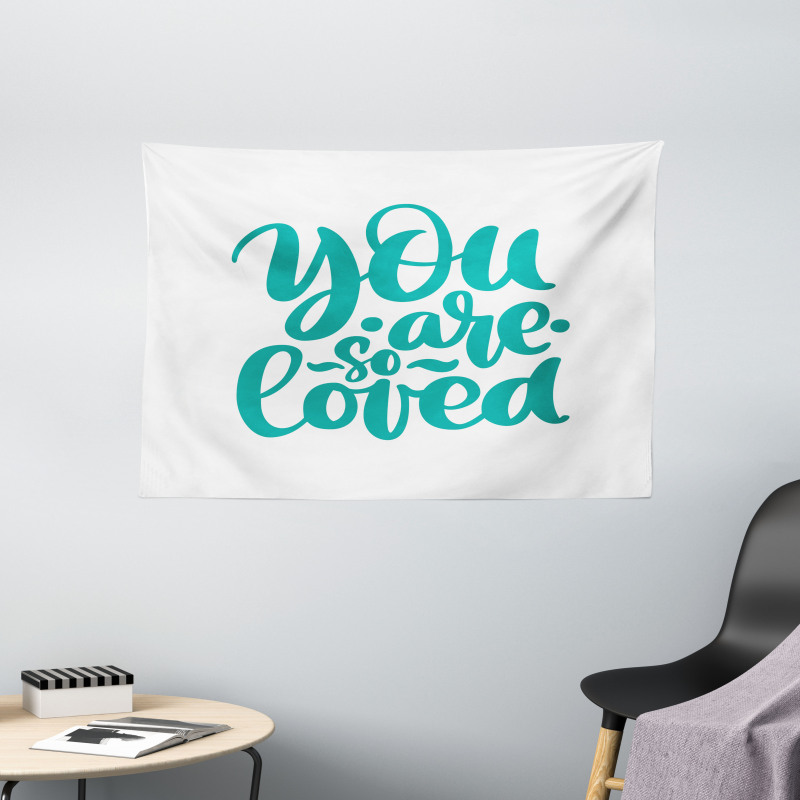 You Are Loved Valentines Wide Tapestry