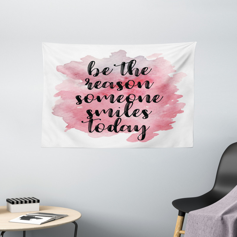 Calligraphy Watercolors Wide Tapestry