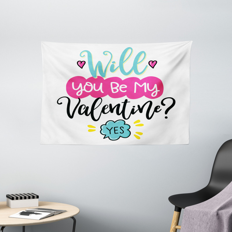 Will You Be My Valentine Wide Tapestry