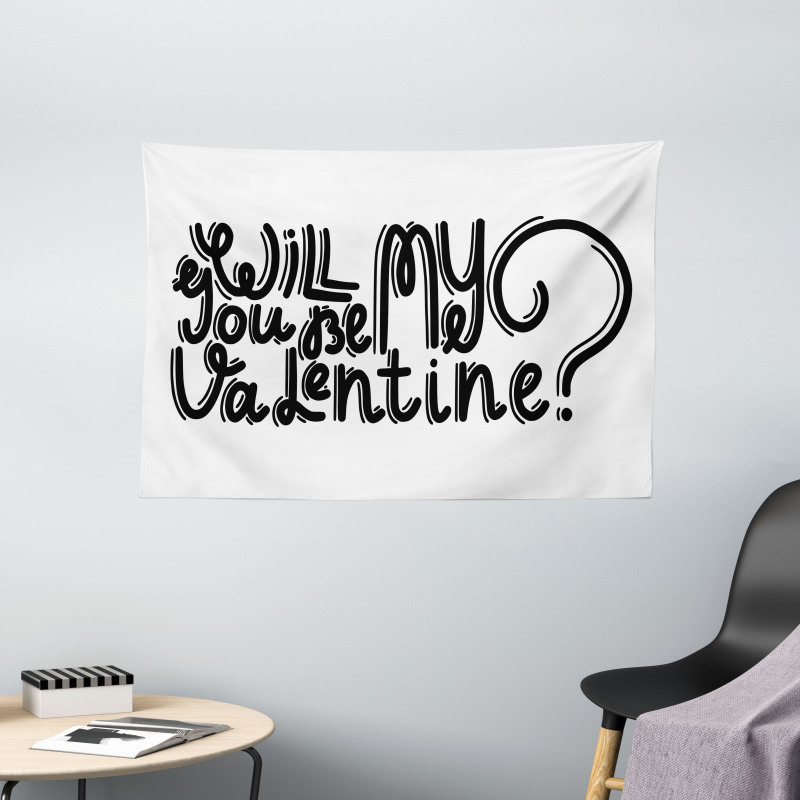 Romantic Love Message Wide Tapestry