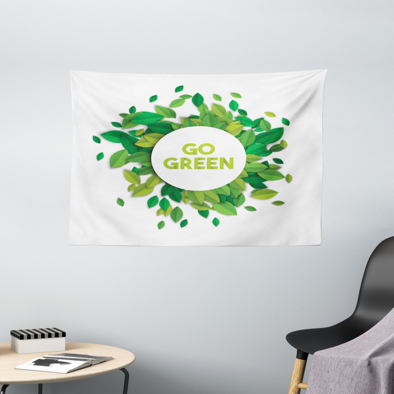 Go Green Eco Awareness Wide Tapestry