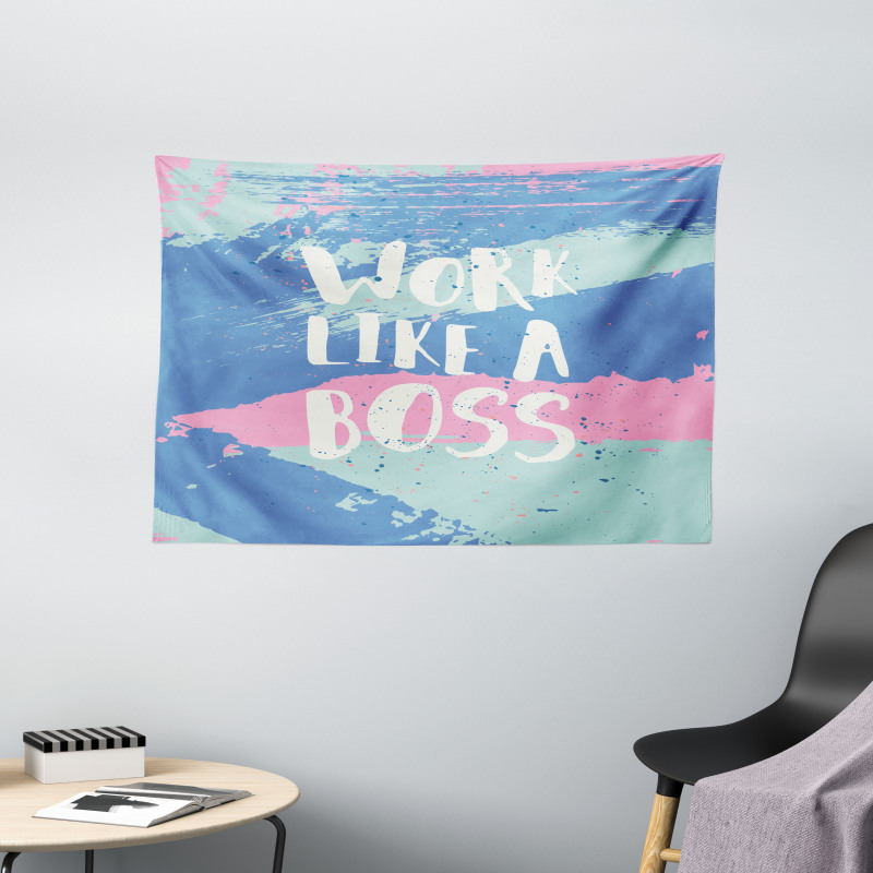 Work Like a Boss Pastel Wide Tapestry