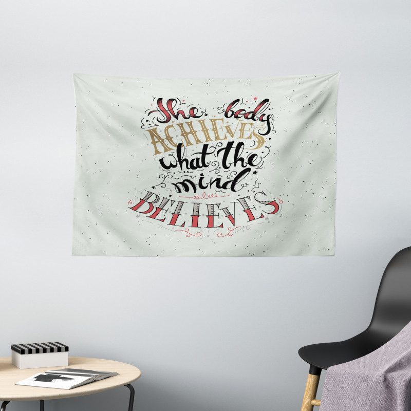 Philosophical Saying Wide Tapestry