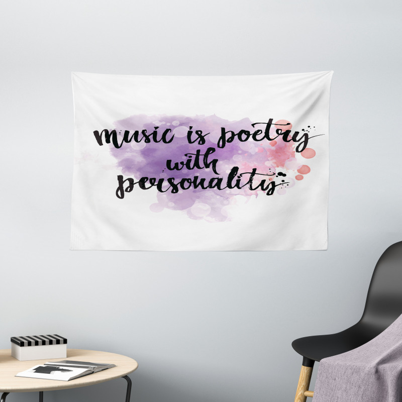 Music is a Poetry Slogan Wide Tapestry