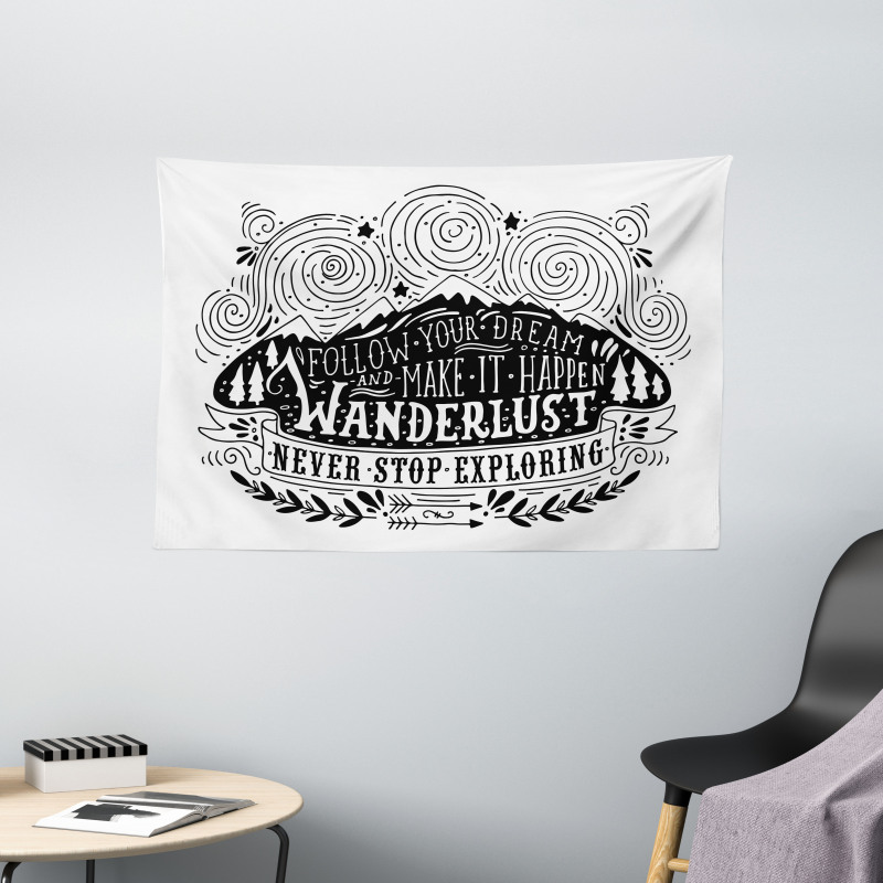 Wanderlust Follow Dreams Wide Tapestry