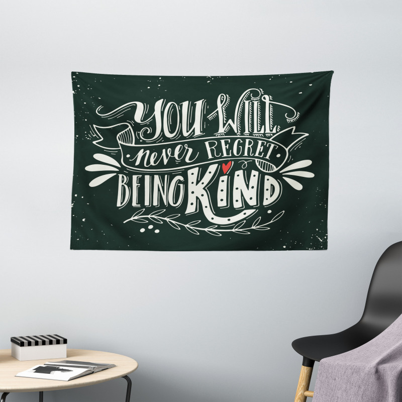 Kind Inspirational Phrase Wide Tapestry