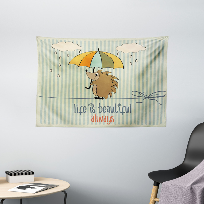 Tightrope Walker Hedgehog Wide Tapestry