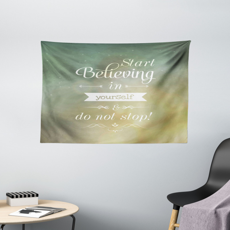 Believe in Yourself Wide Tapestry