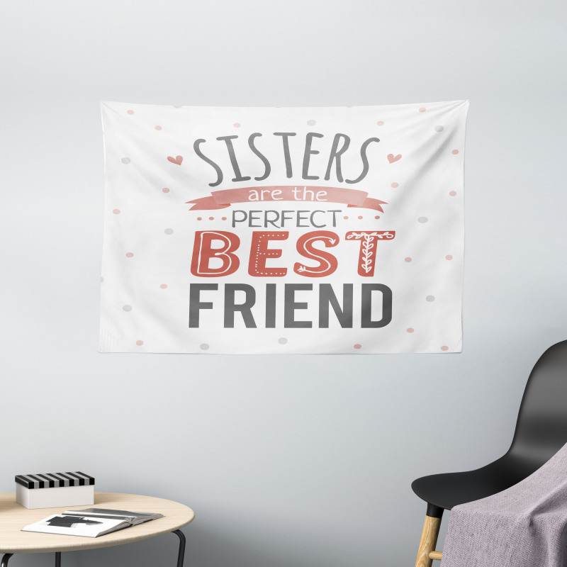 Best Friend Sisters Words Wide Tapestry