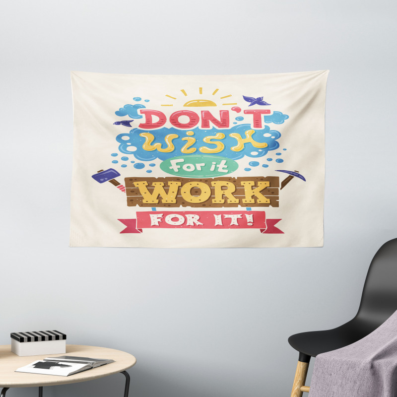Vintage Hipster Style Wide Tapestry