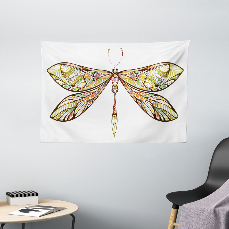 Colorful Bug Design Wide Tapestry