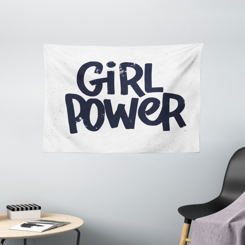 Girl Power Inscription Wide Tapestry