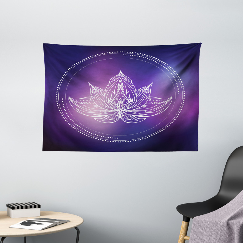 Lotus Flower Space Wide Tapestry