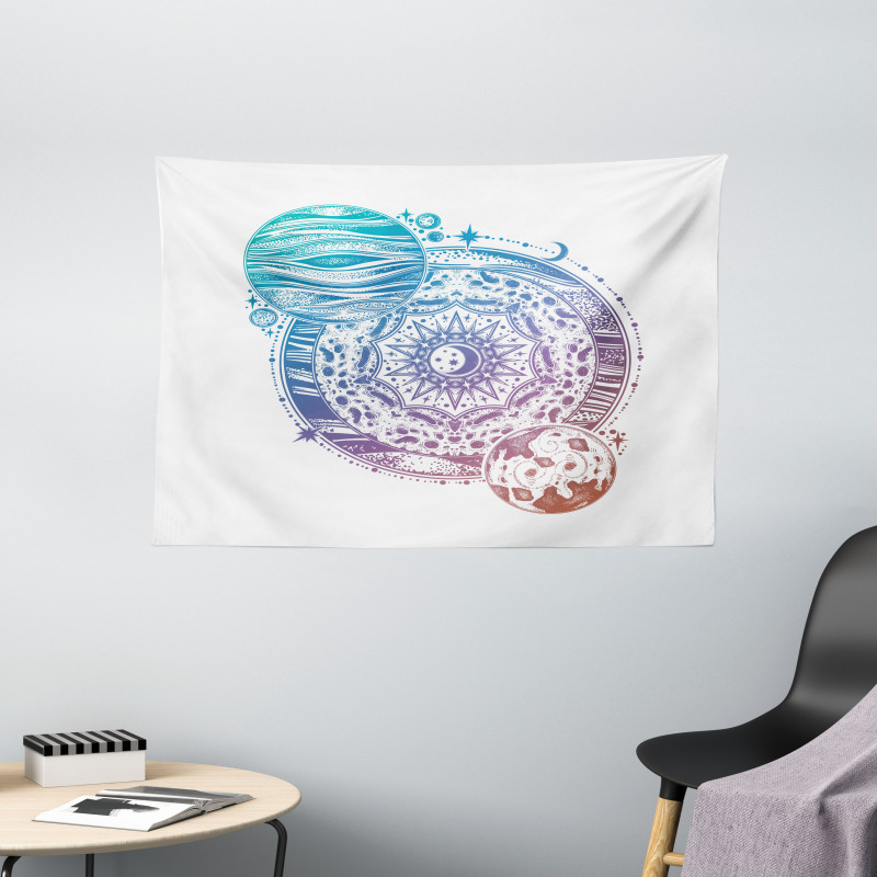 Moon and Planet Wide Tapestry