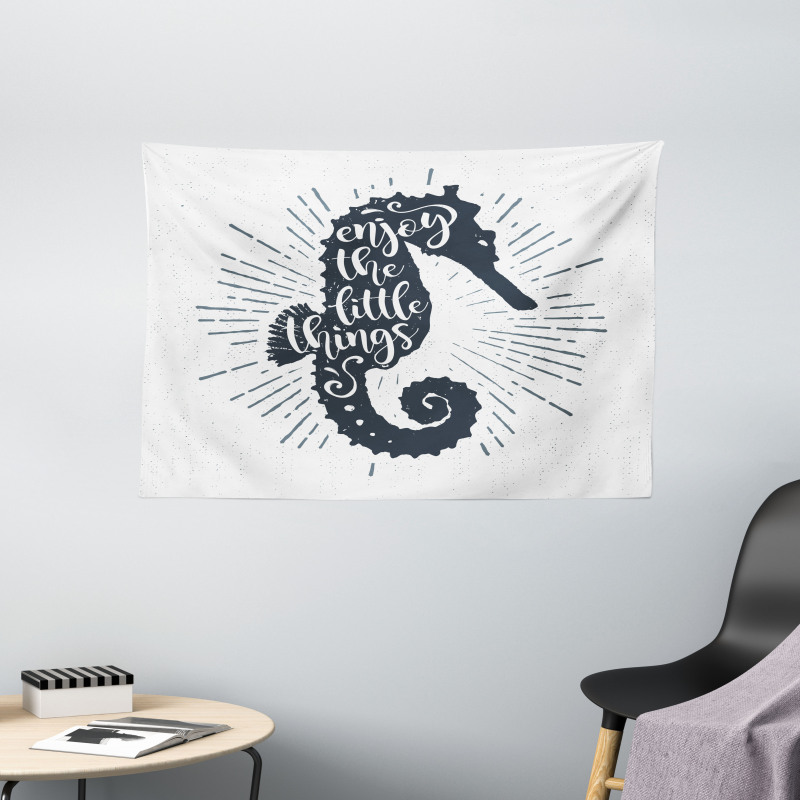 Uplifting Phrase Seahorse Wide Tapestry