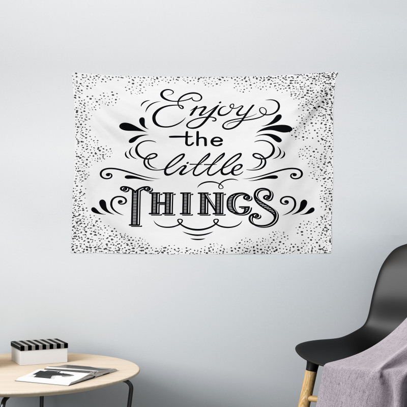 Hand Lettering Paisley Wide Tapestry