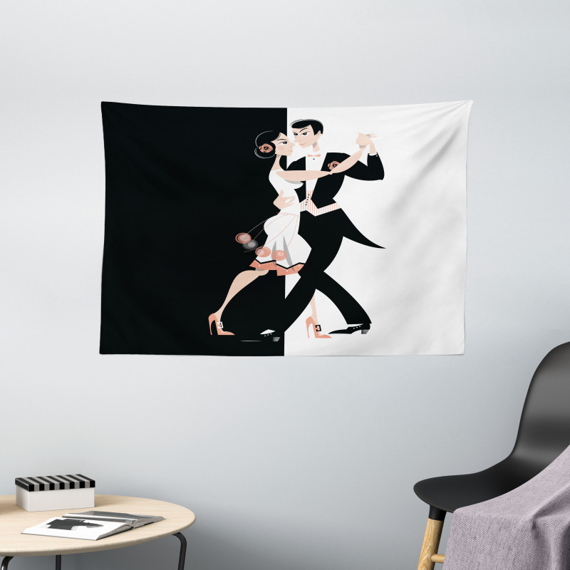 Dancing Couple Wide Tapestry