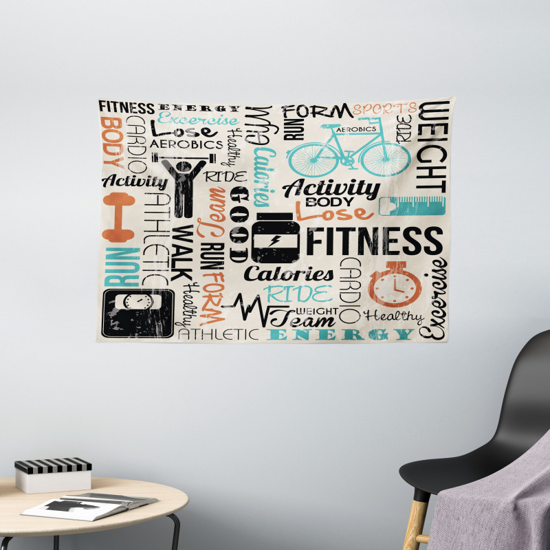 Healthy Life and Sports Wide Tapestry