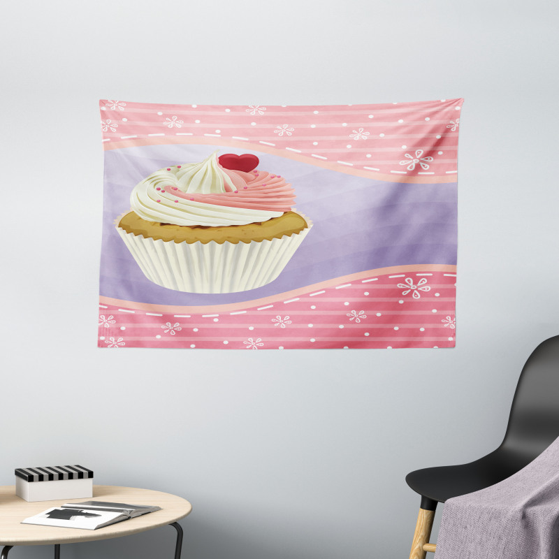 Yummy Pastry Floral Wide Tapestry
