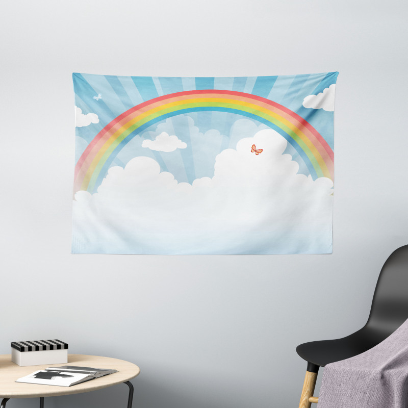 Colorful Rainbow Arc Wide Tapestry