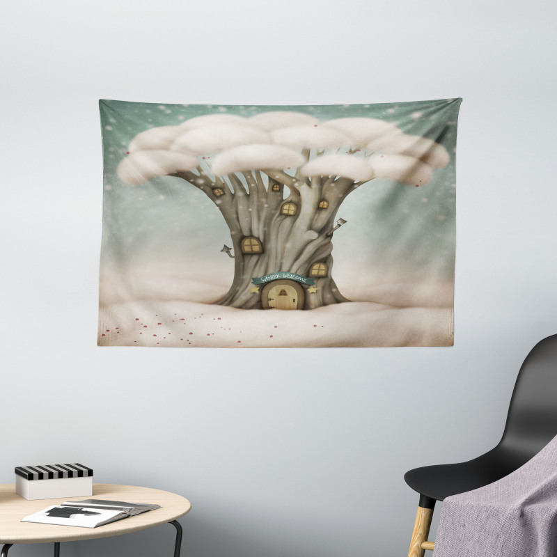 Tree in the Sky Fantasy Wide Tapestry