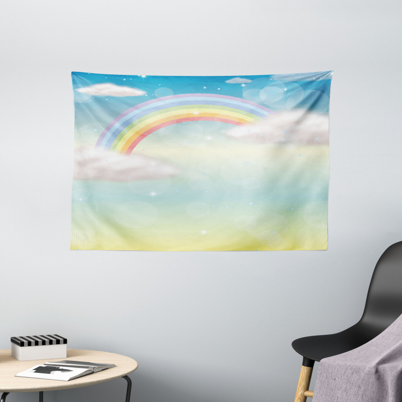 Semi Circle Style Rainbow Wide Tapestry