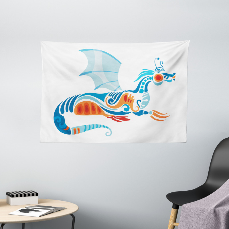 Mythologic Dragon Wide Tapestry