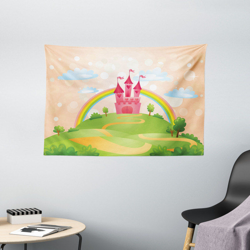 Vibrant Rainbow Wide Tapestry