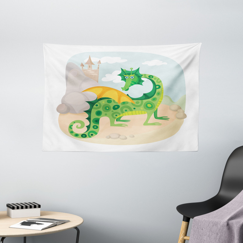 Goofy Dragon Wide Tapestry