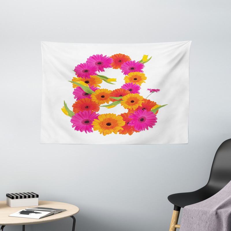 Summer Gerbera Daisies Wide Tapestry