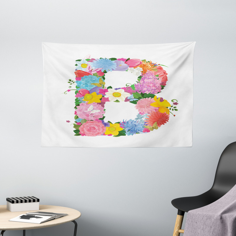 Romantic ABC Sign Wide Tapestry