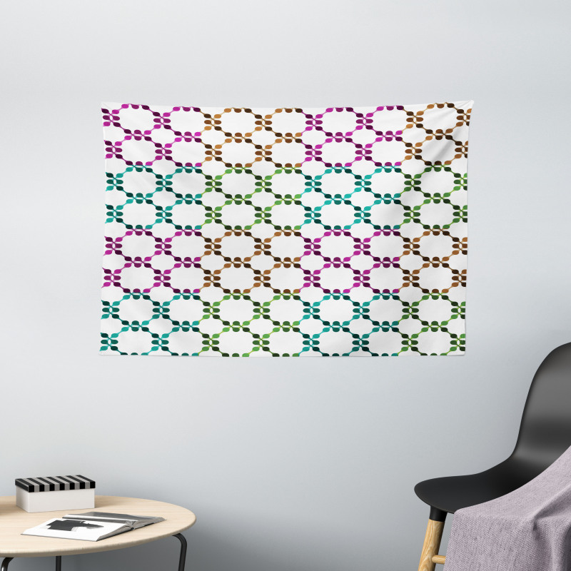 Chain Linked Dots Wide Tapestry