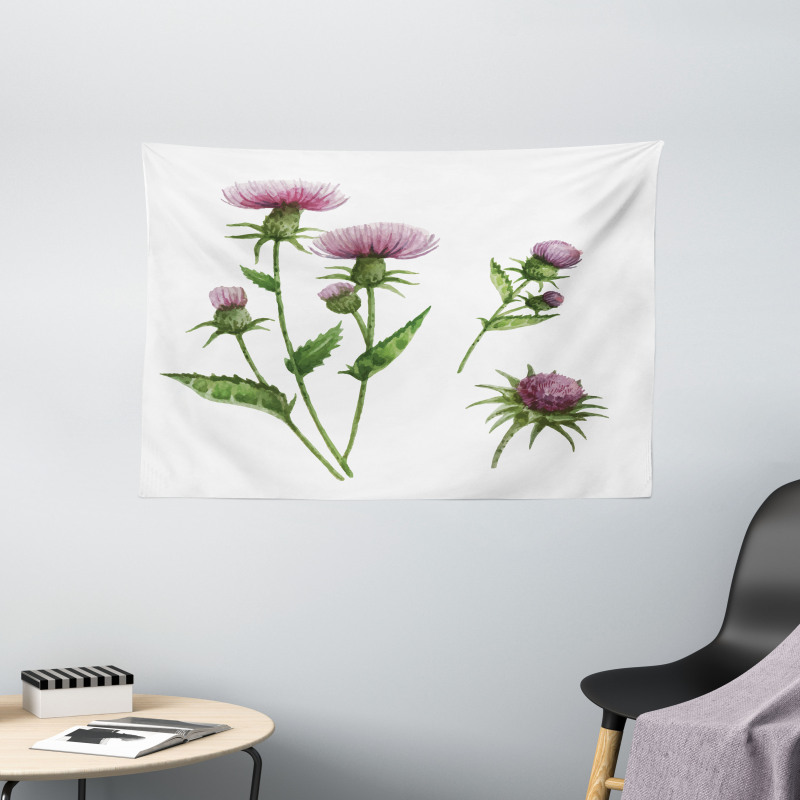 Healing Herbs Concept Wide Tapestry