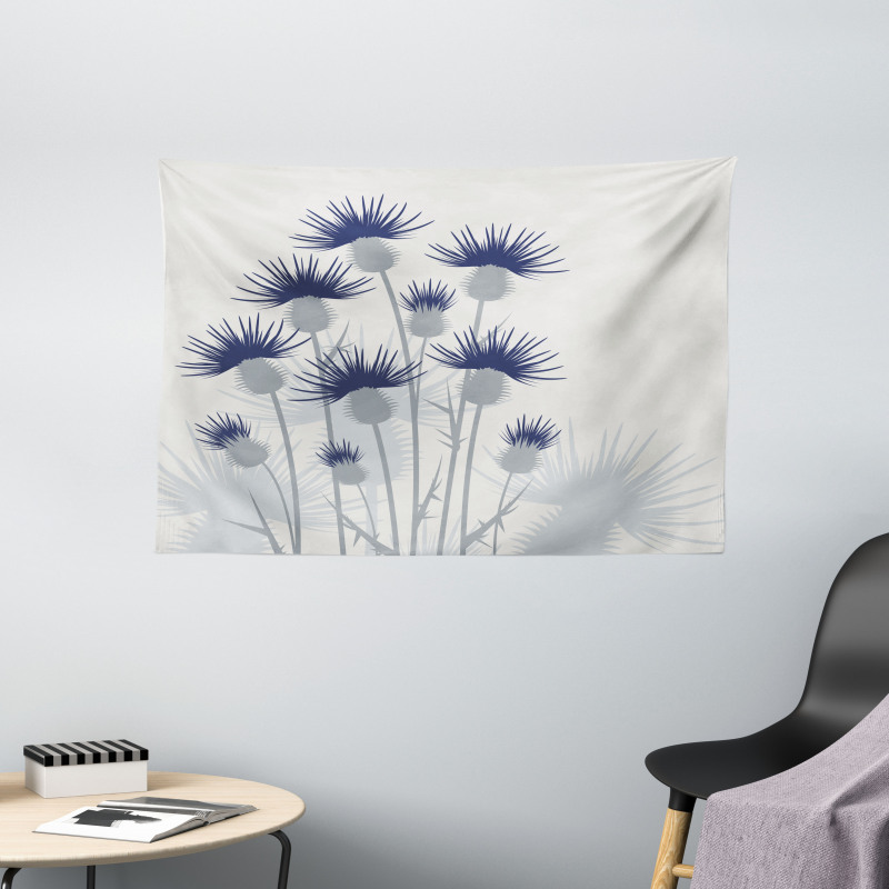 Gardening Theme Flowers Wide Tapestry