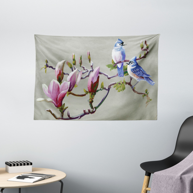 Waxwing Sparrow Bird Wide Tapestry