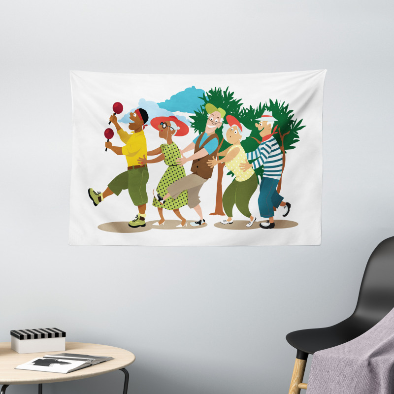 Line Dance Holiday Wide Tapestry