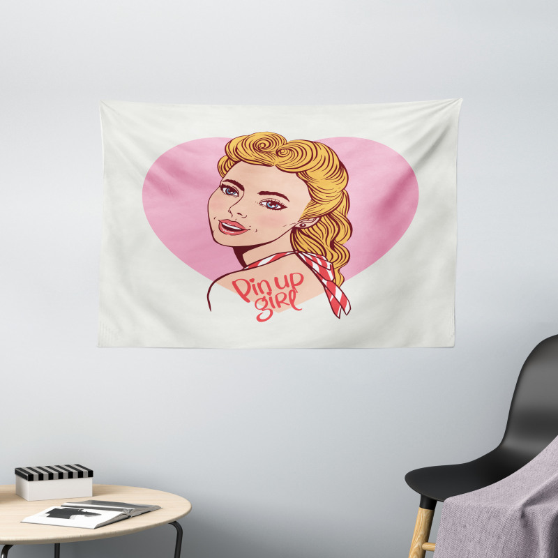 Smiling Blonde Girl Wide Tapestry