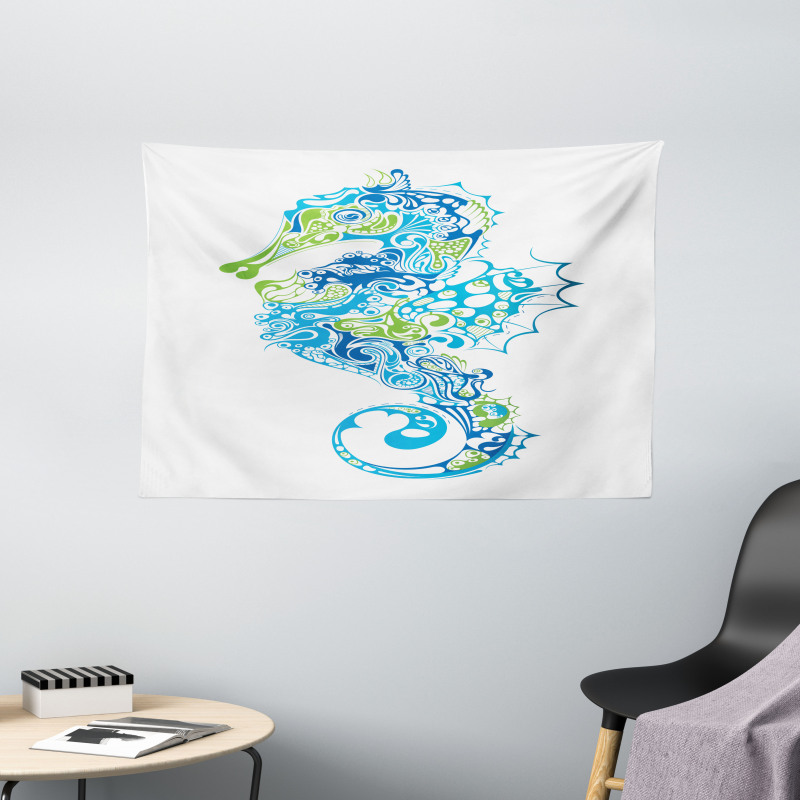 Curvy and Wavy Forms Wide Tapestry