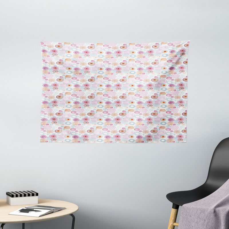 Dahlia Flower Petals Wide Tapestry