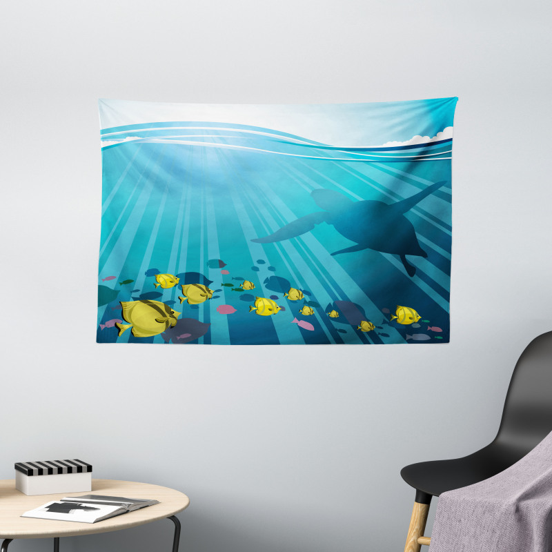 Fish in the Wavy Ocean Wide Tapestry