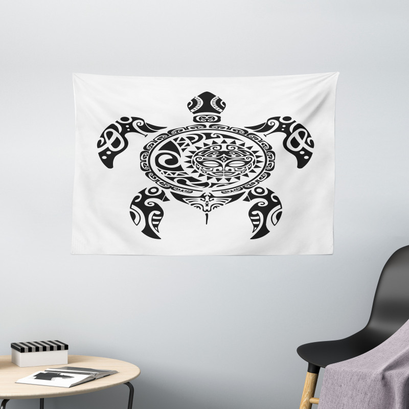 Hawaiian Maori Animal Wide Tapestry