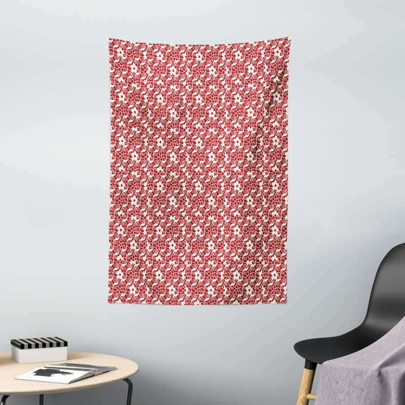 Spiral Vine Leaf Flower Tapestry