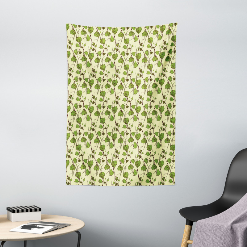 Grapevine Leaves Pattern Tapestry