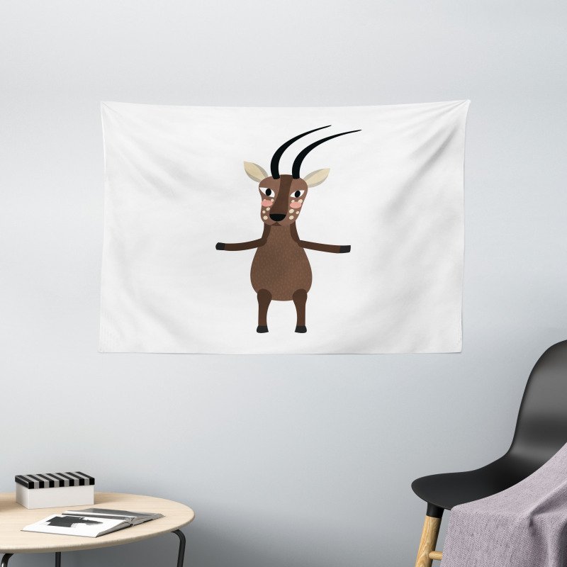 Split Hoove Saola Standing Wide Tapestry