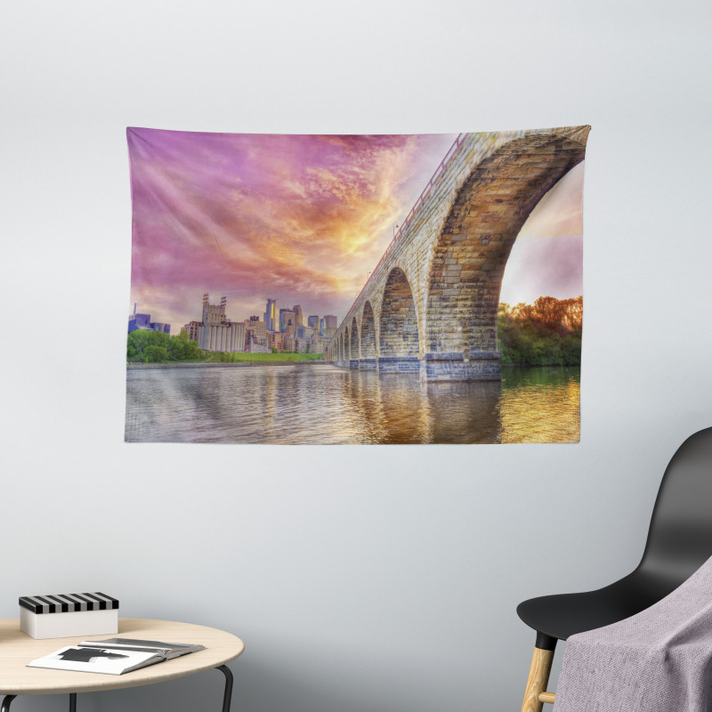 Stone Arch Bridge Wide Tapestry