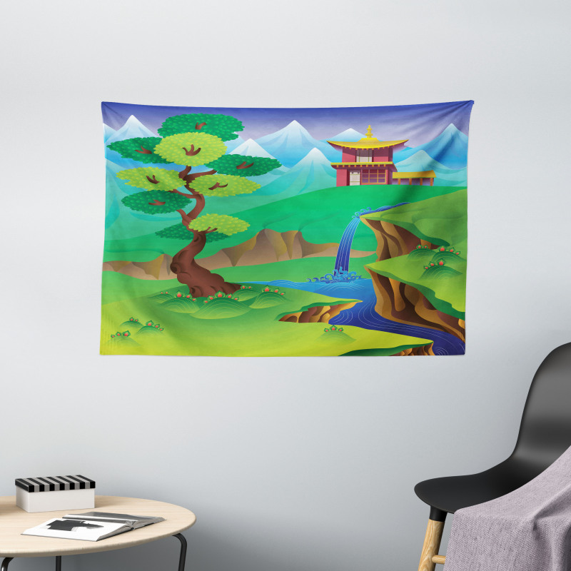 Cartoon Chinese Forest Wide Tapestry