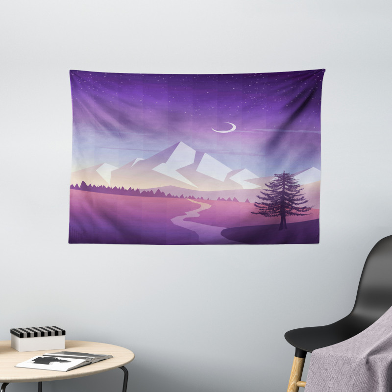 Mountain Scenery Wide Tapestry