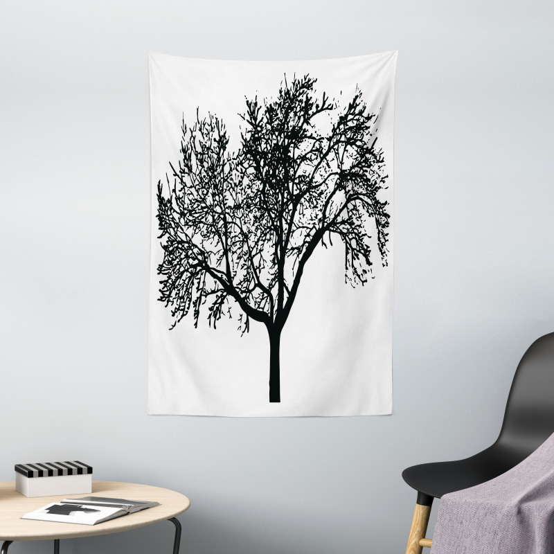 Bare Branches Silhouette Art Tapestry