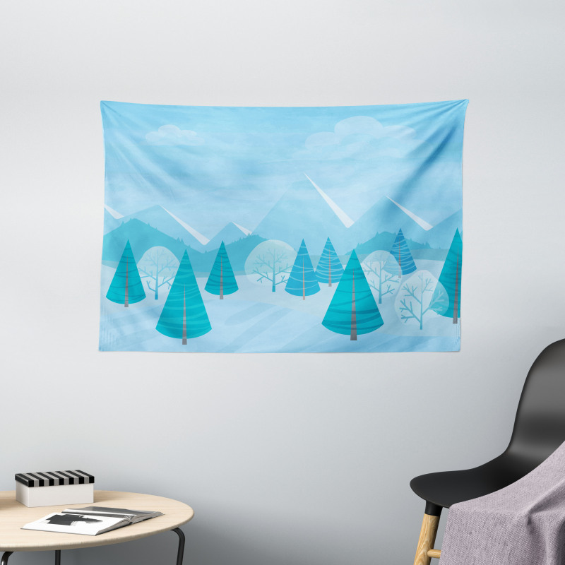 Christmas Pines Alps Wide Tapestry
