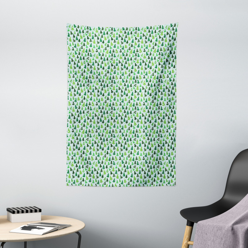Green Silhouettes Tapestry